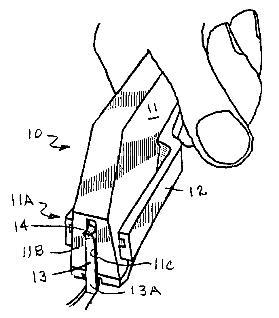 Tissue aligning surgical stapler and method of use