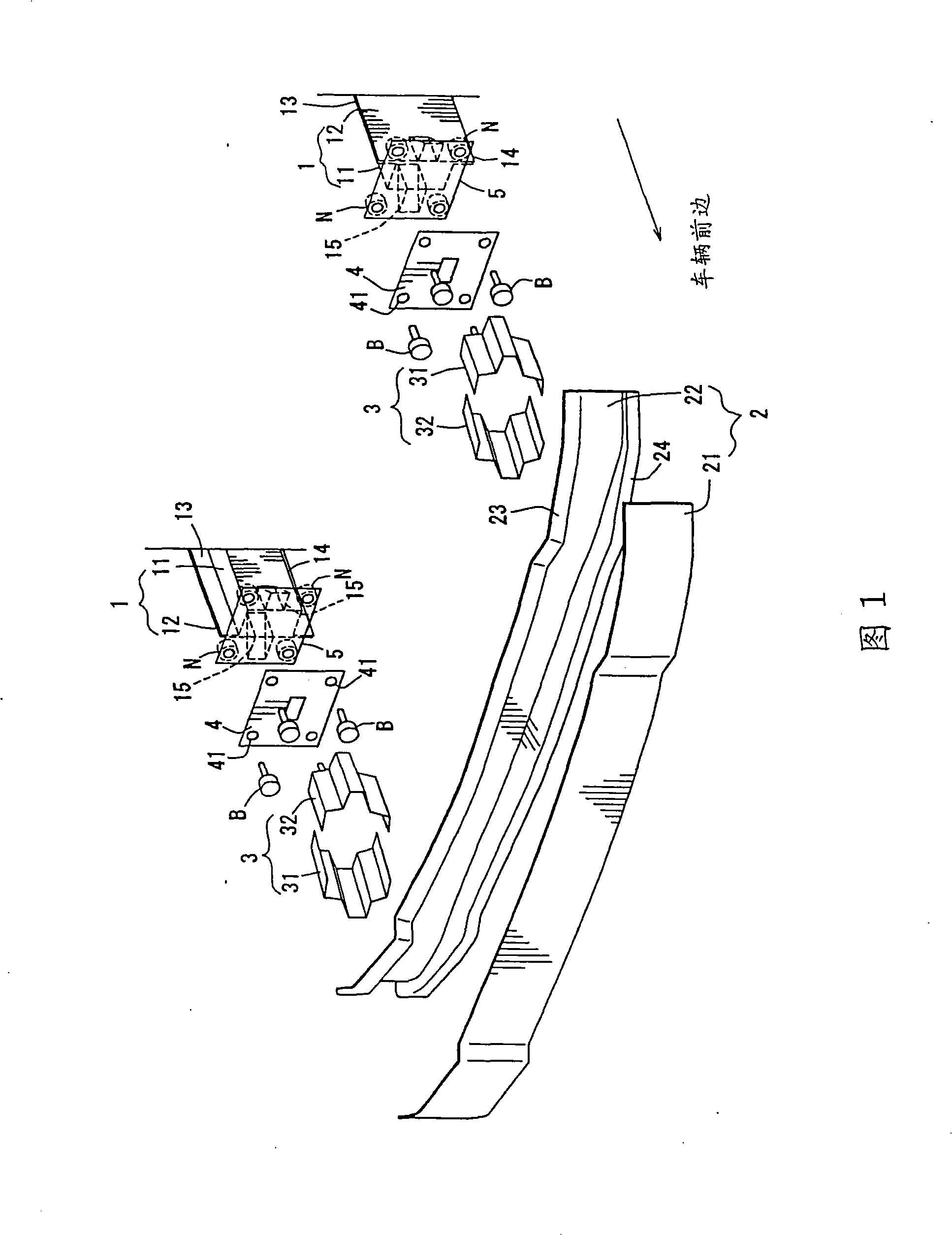 Vehicle structure for automobile