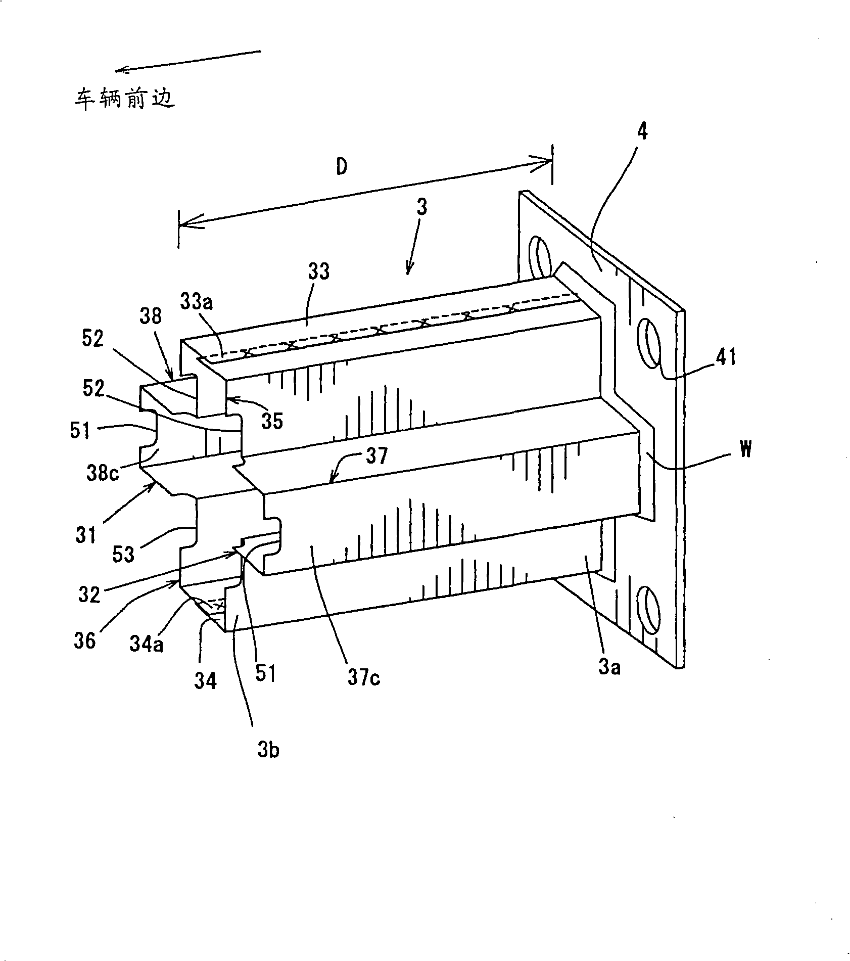 Vehicle structure for automobile