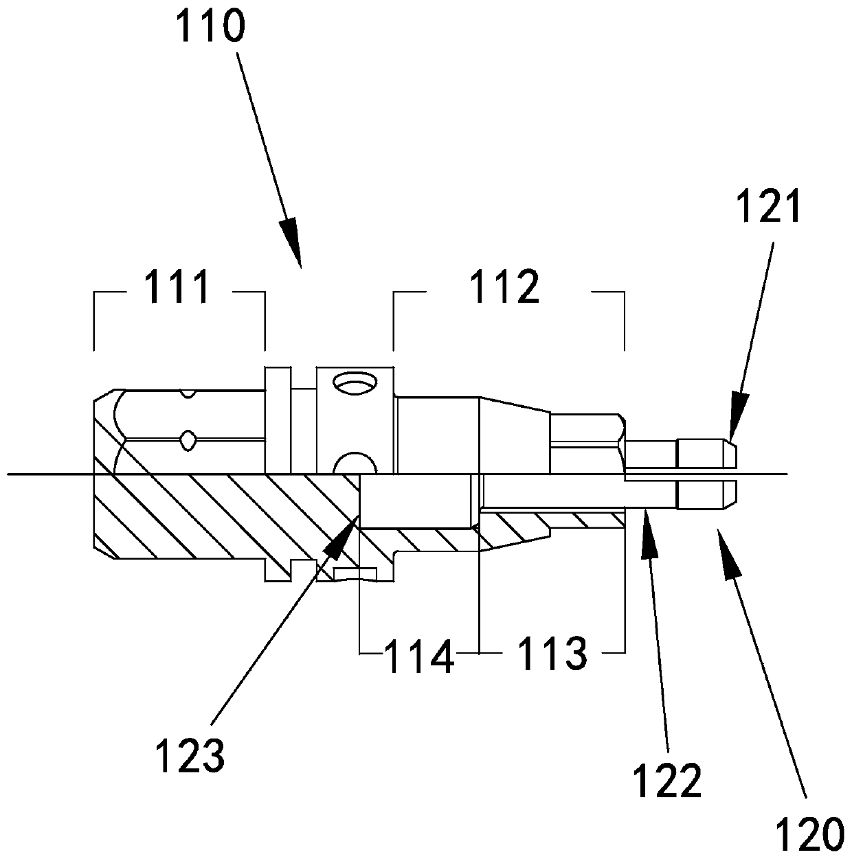 Dental implant carrying device and implantation tool assembly