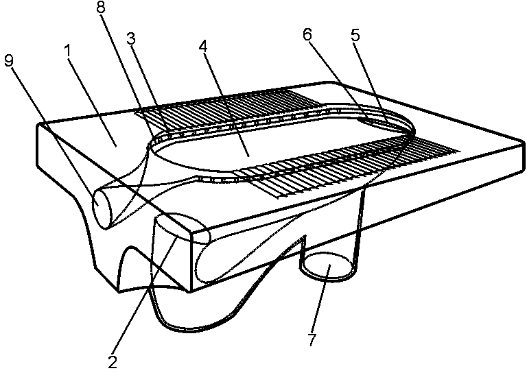 Invisible-rim veneering potty washing basin