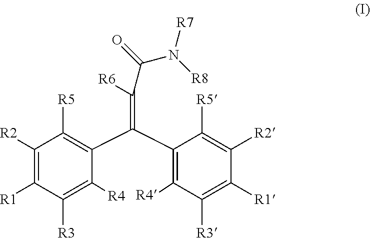 Aryl substituted propenoic amides and esters