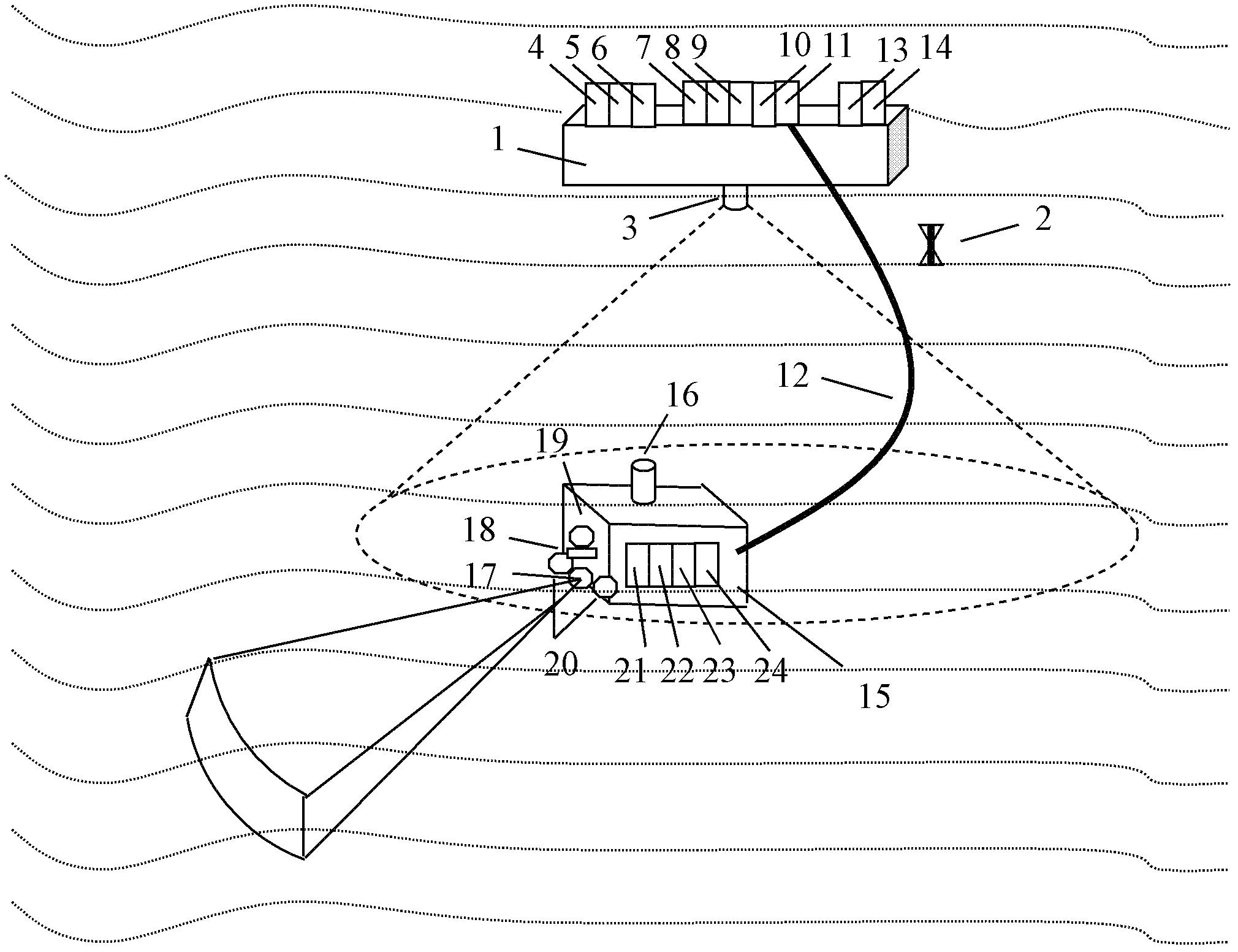 Underwater object precision positioning system and method