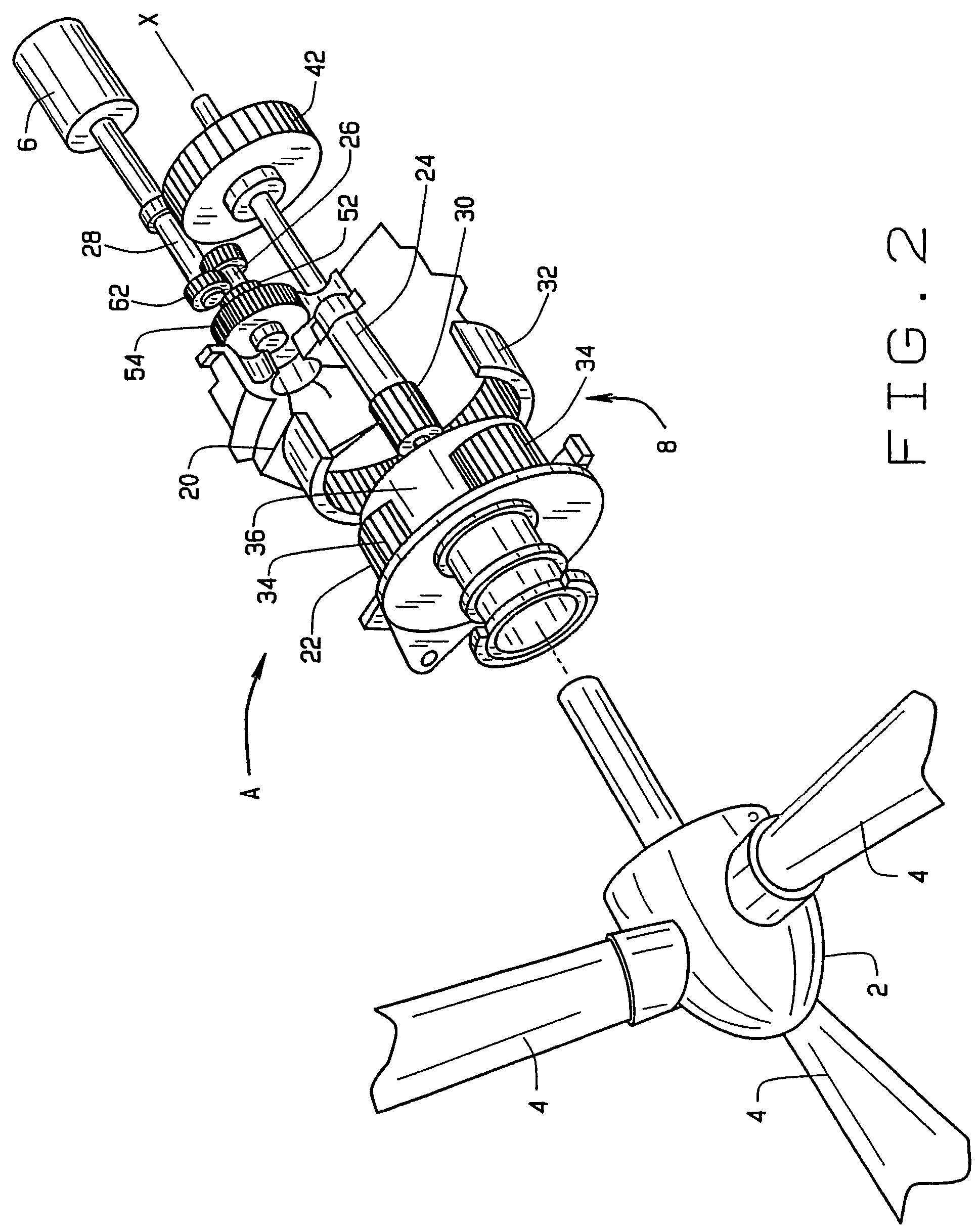 Transmission containing helical gearing and bearing arrangement therefor
