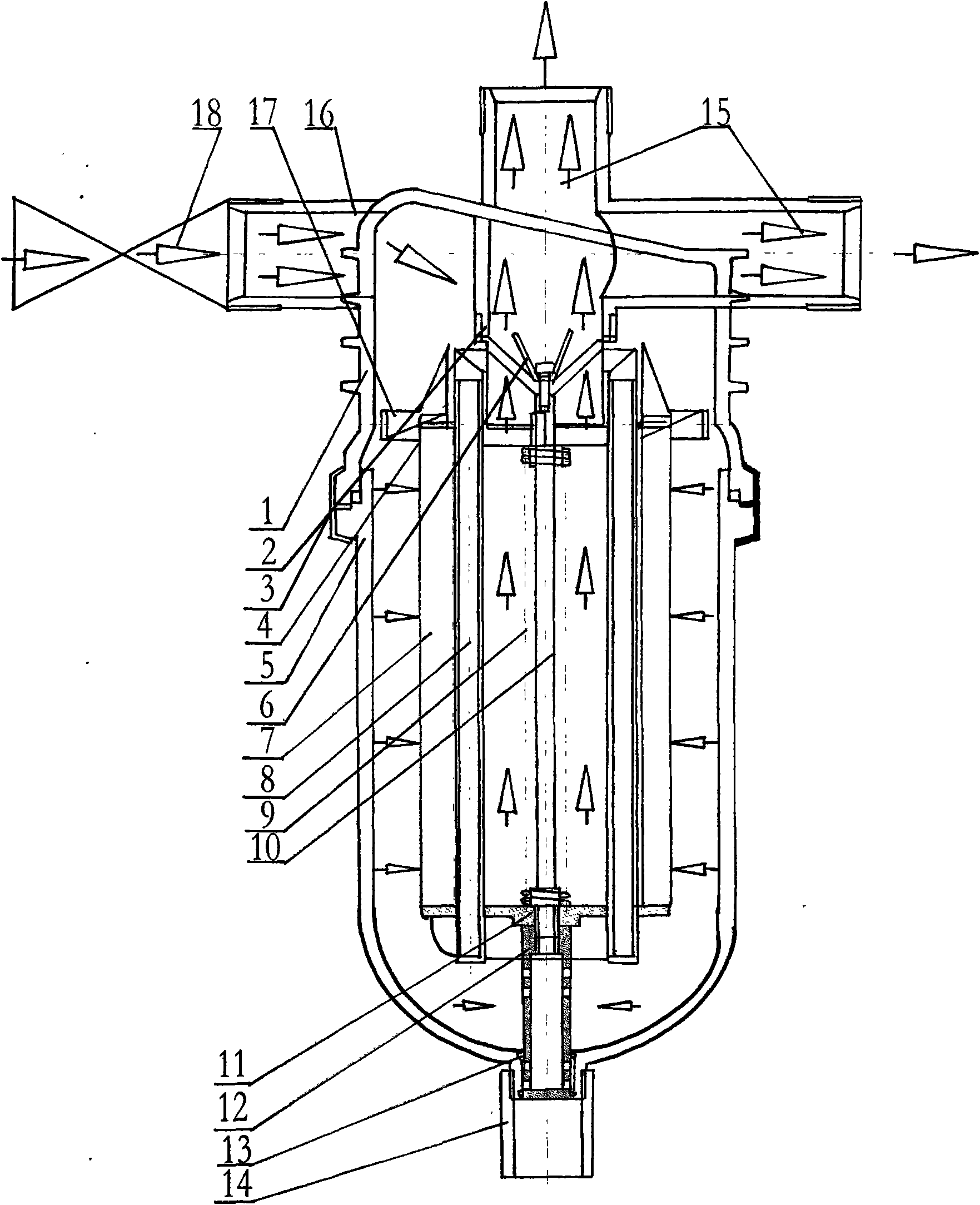 Hydraulically-driven self-cleaning laminated filtering device of micro-irrigation system