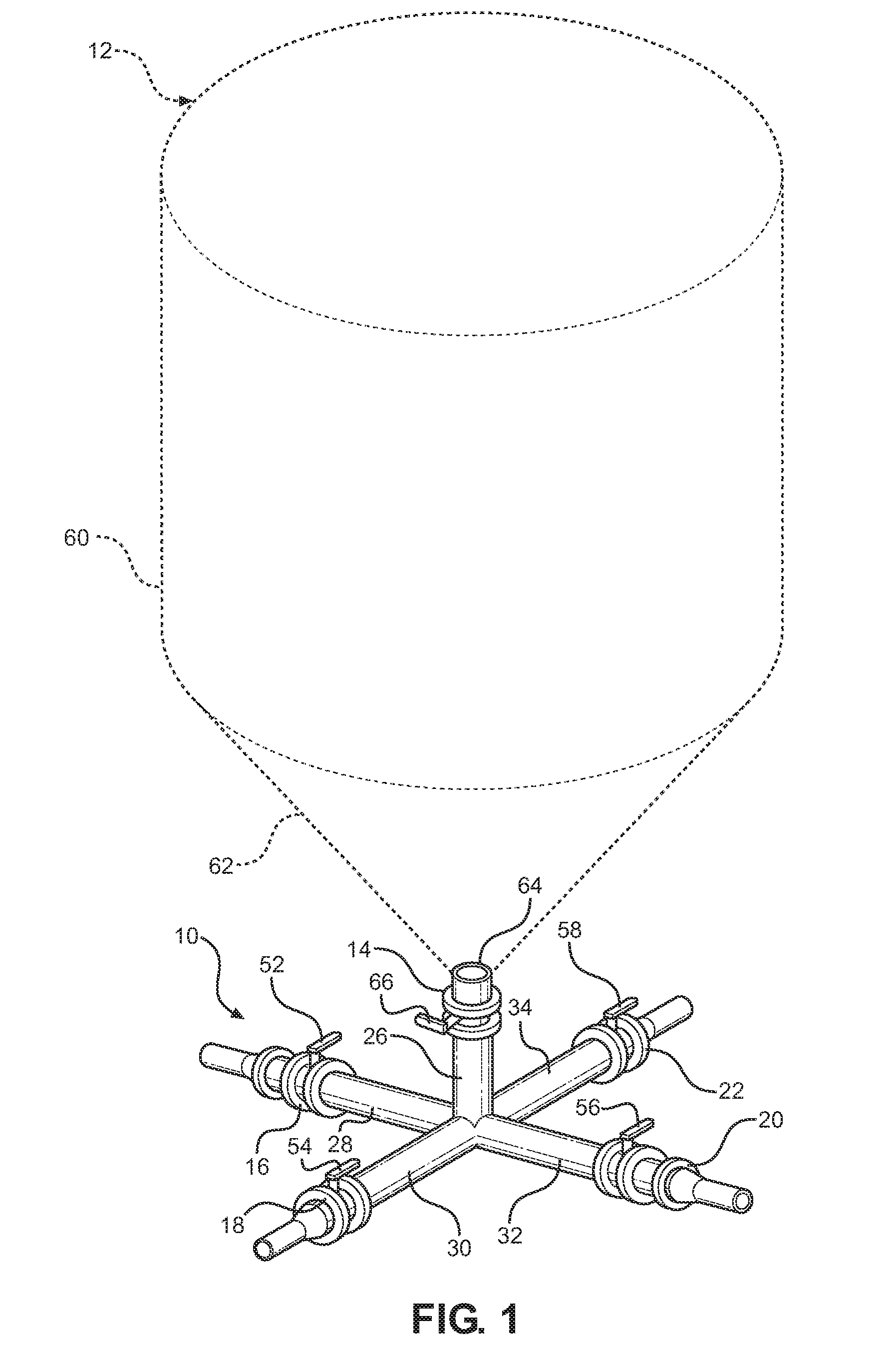 Device and Method for Multi-Path Flow From Vertical Hydraulic Tank