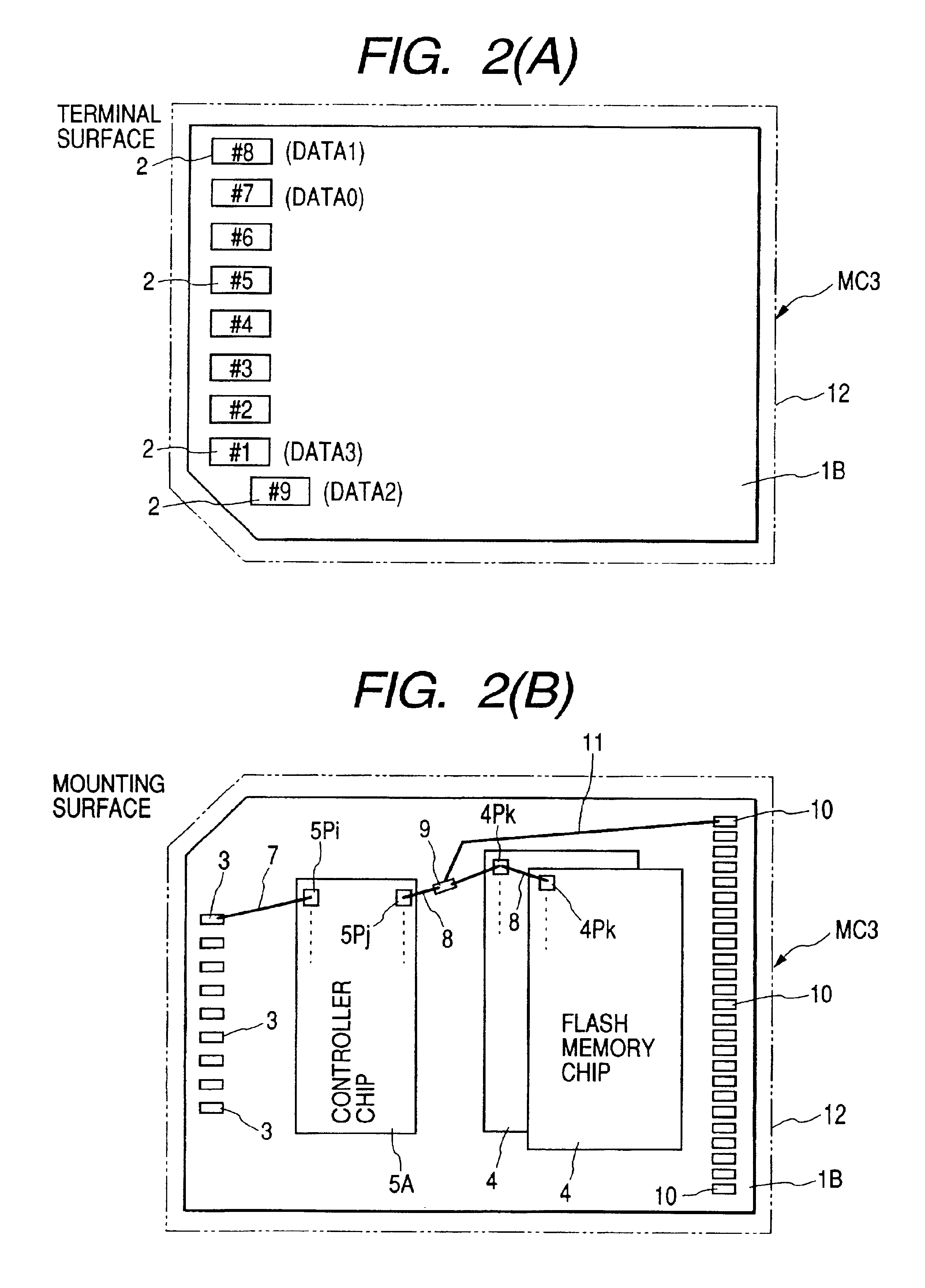 Integrated circuit card having staggered sequences of connector terminals