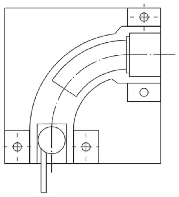 An electrolytic machining device and process for the inner hole of an elbow