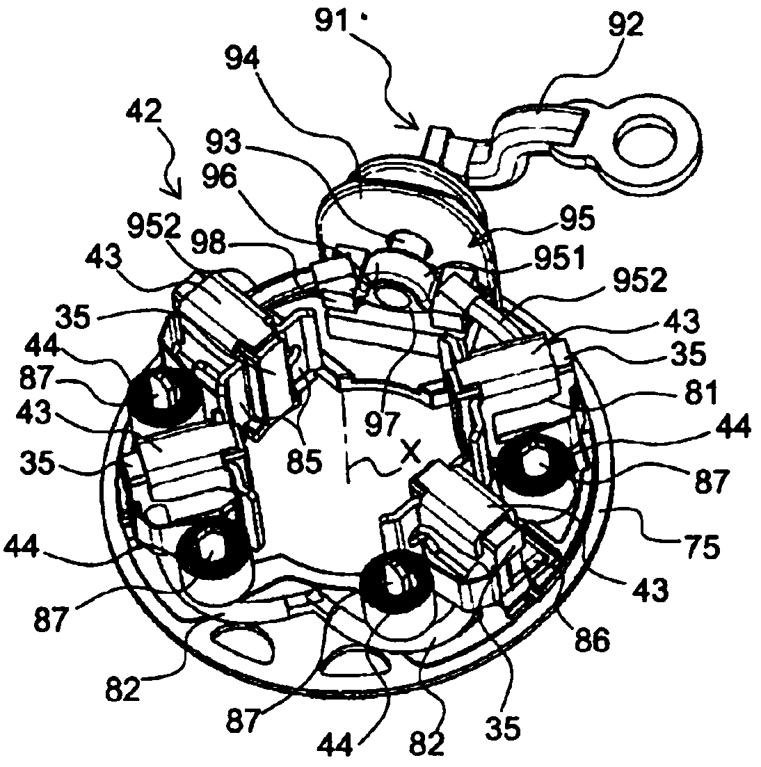 Motor vehicle starter provided with thermal protection system