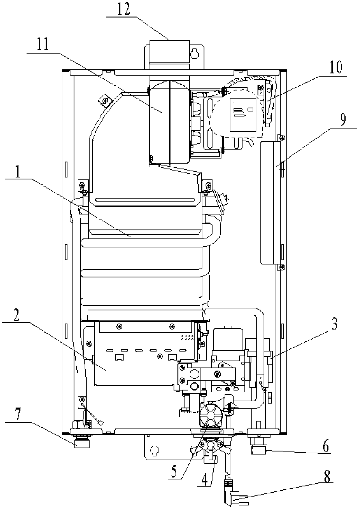 Gas water heater controlled by power carrier and dual wireless voice communication