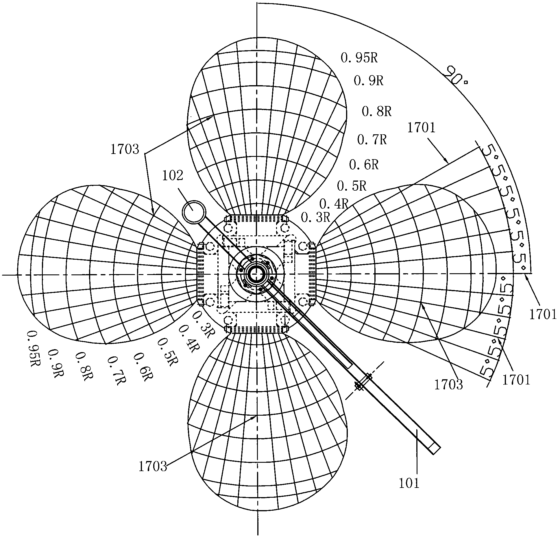 Device and method for repairing marine adjustable pitch oar