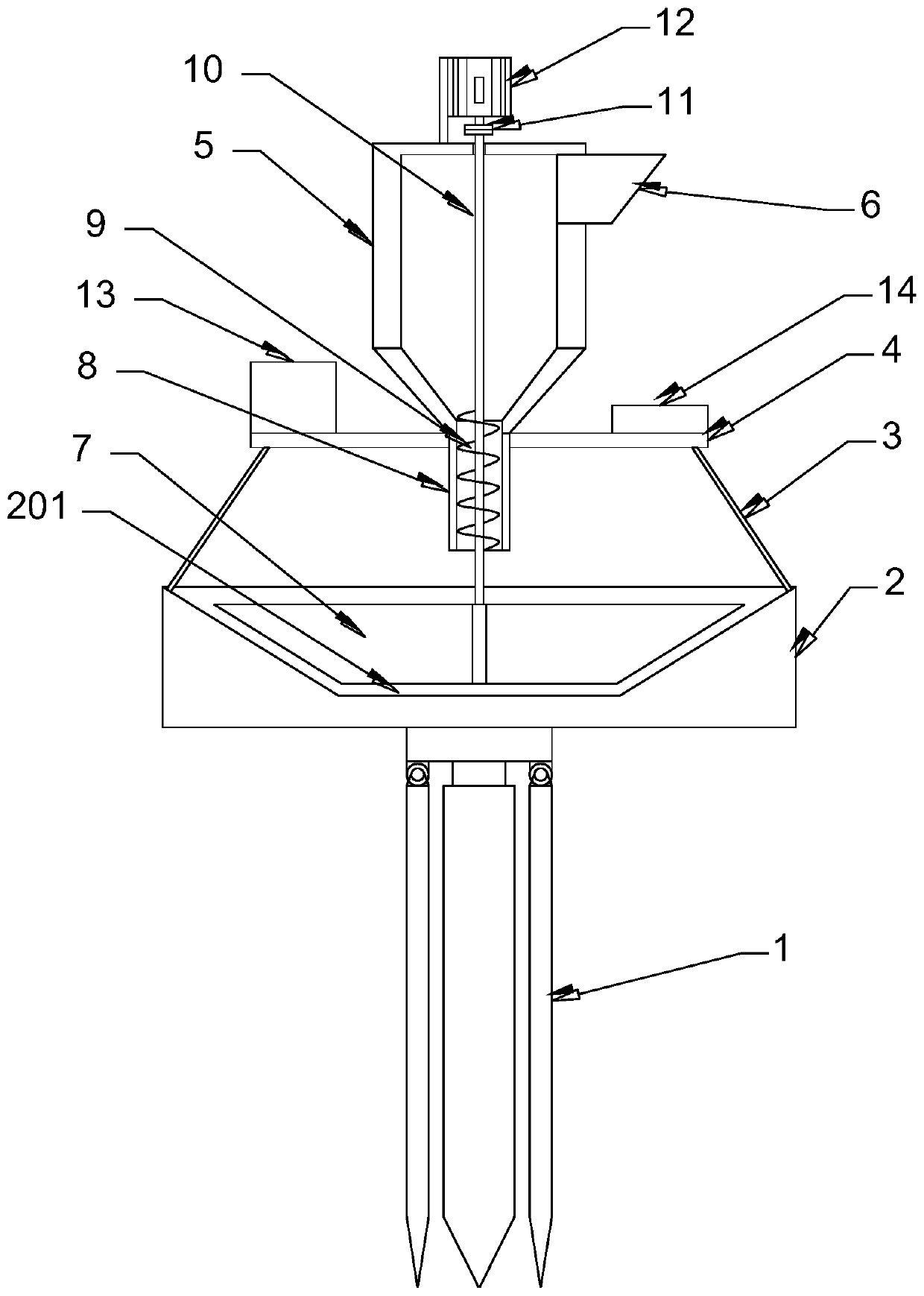 Rice field fertilizer applying device