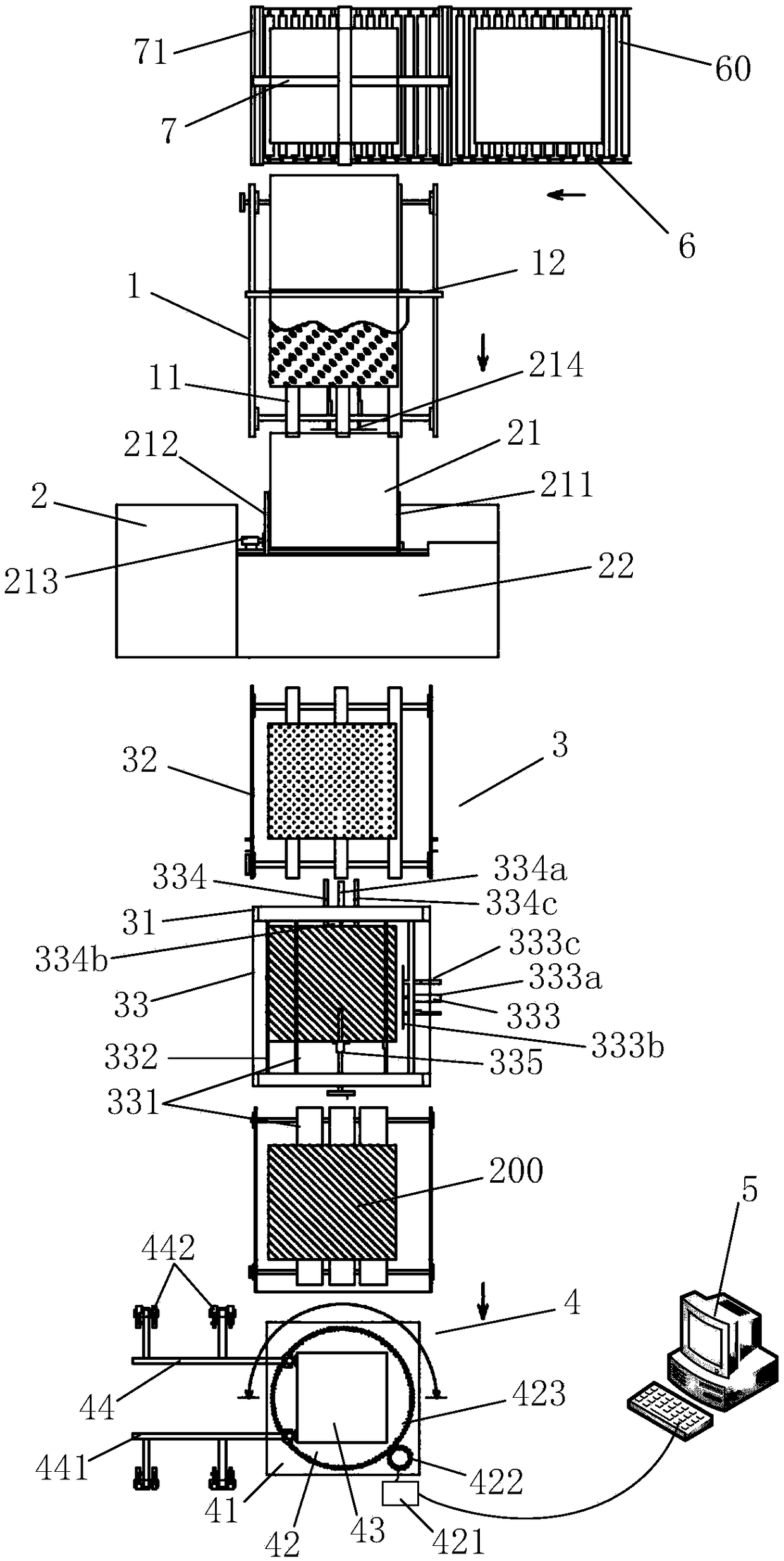 Honeycomb paperboard die cutting production line and production method