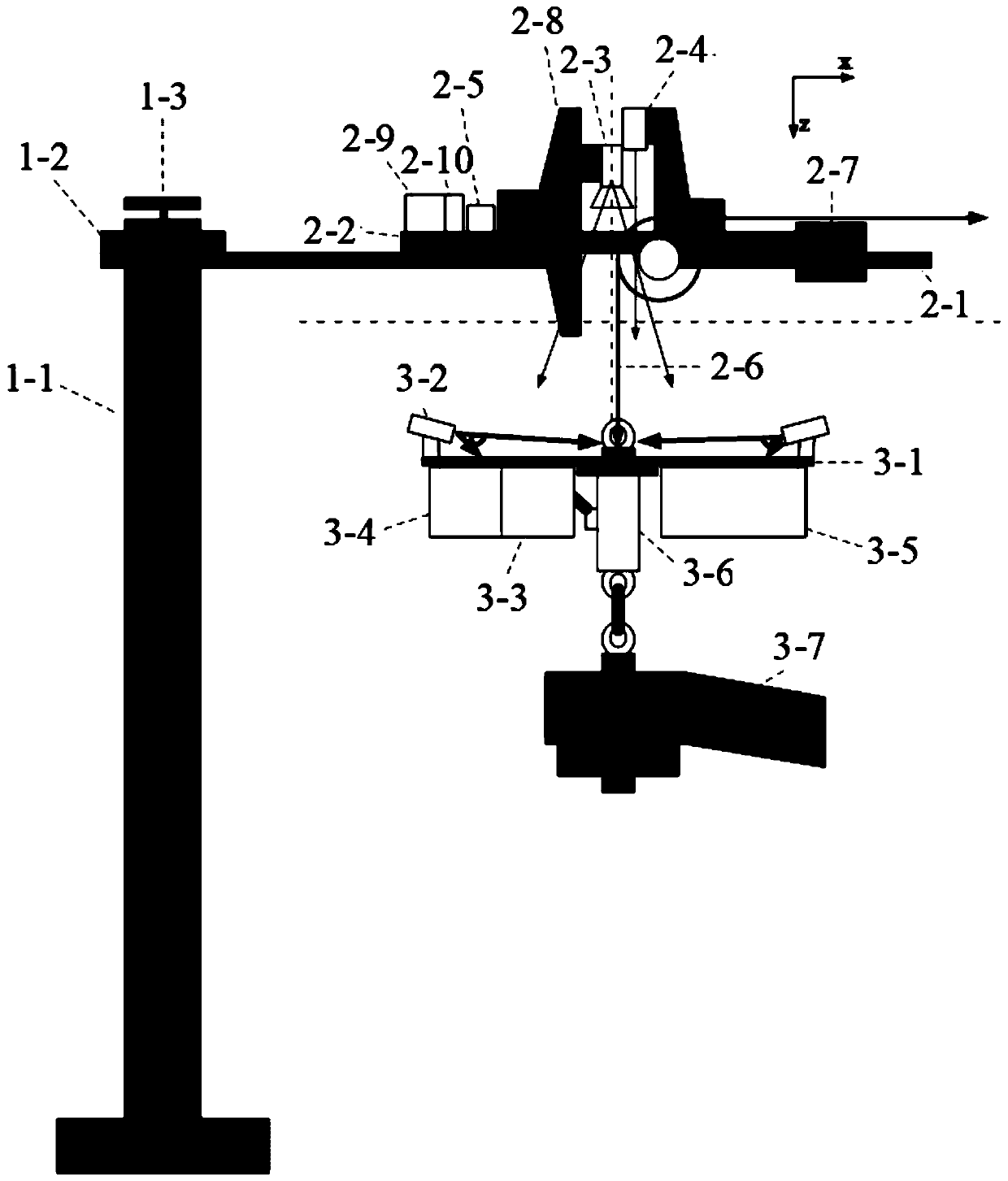 Suspension type microgravity simulation device and control method