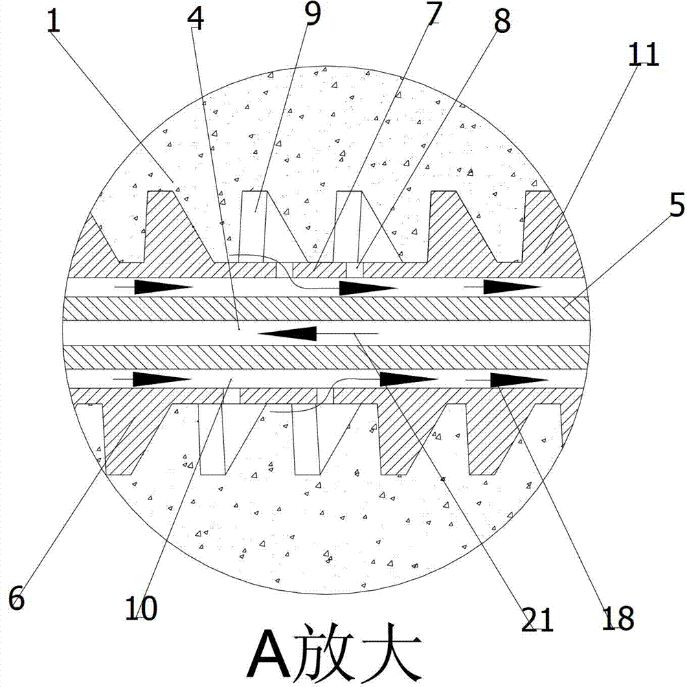 Self-feeding continual tunneling device and method for rock tunnel