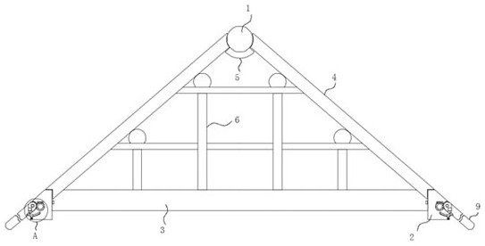 Supporting frame of pitched roof