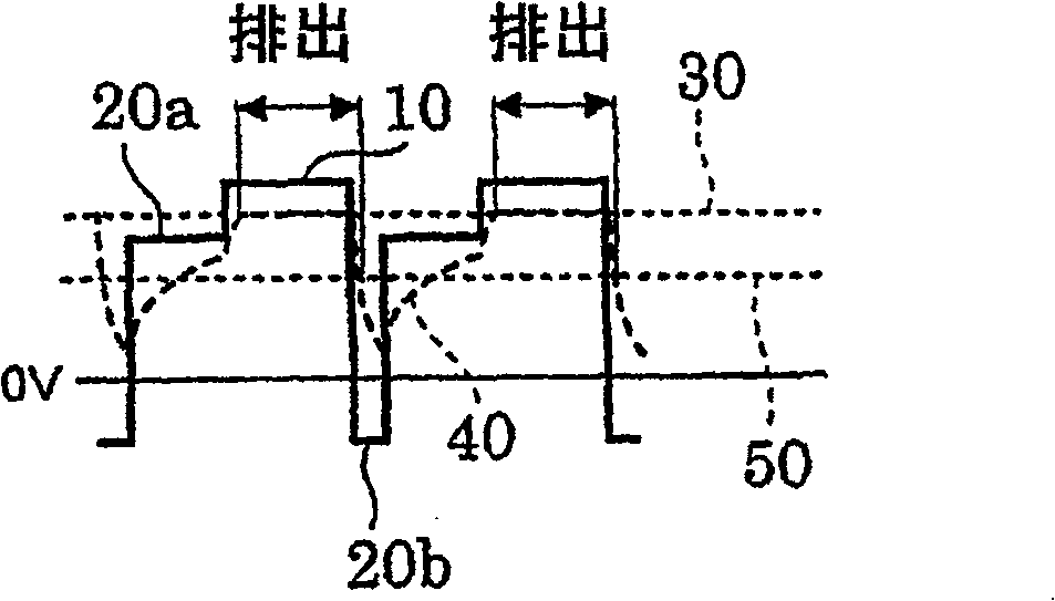 Electrostatic suction-type fluid discharging method and device