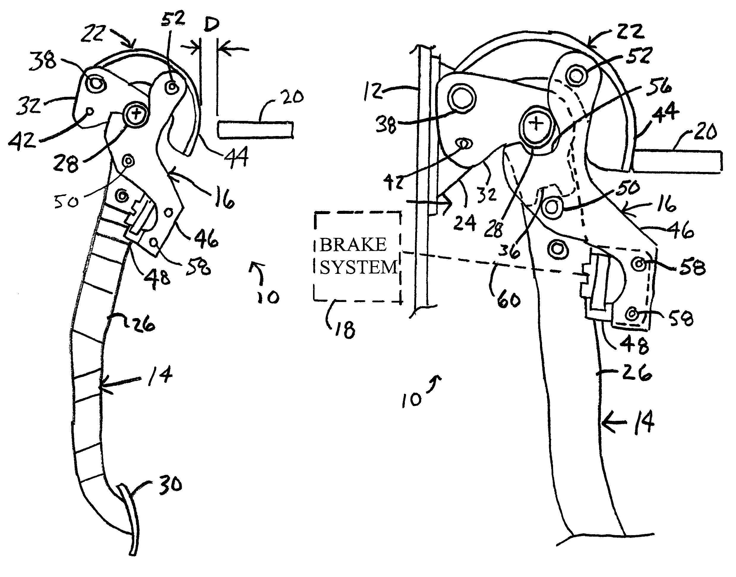 Break-away pedal assembly