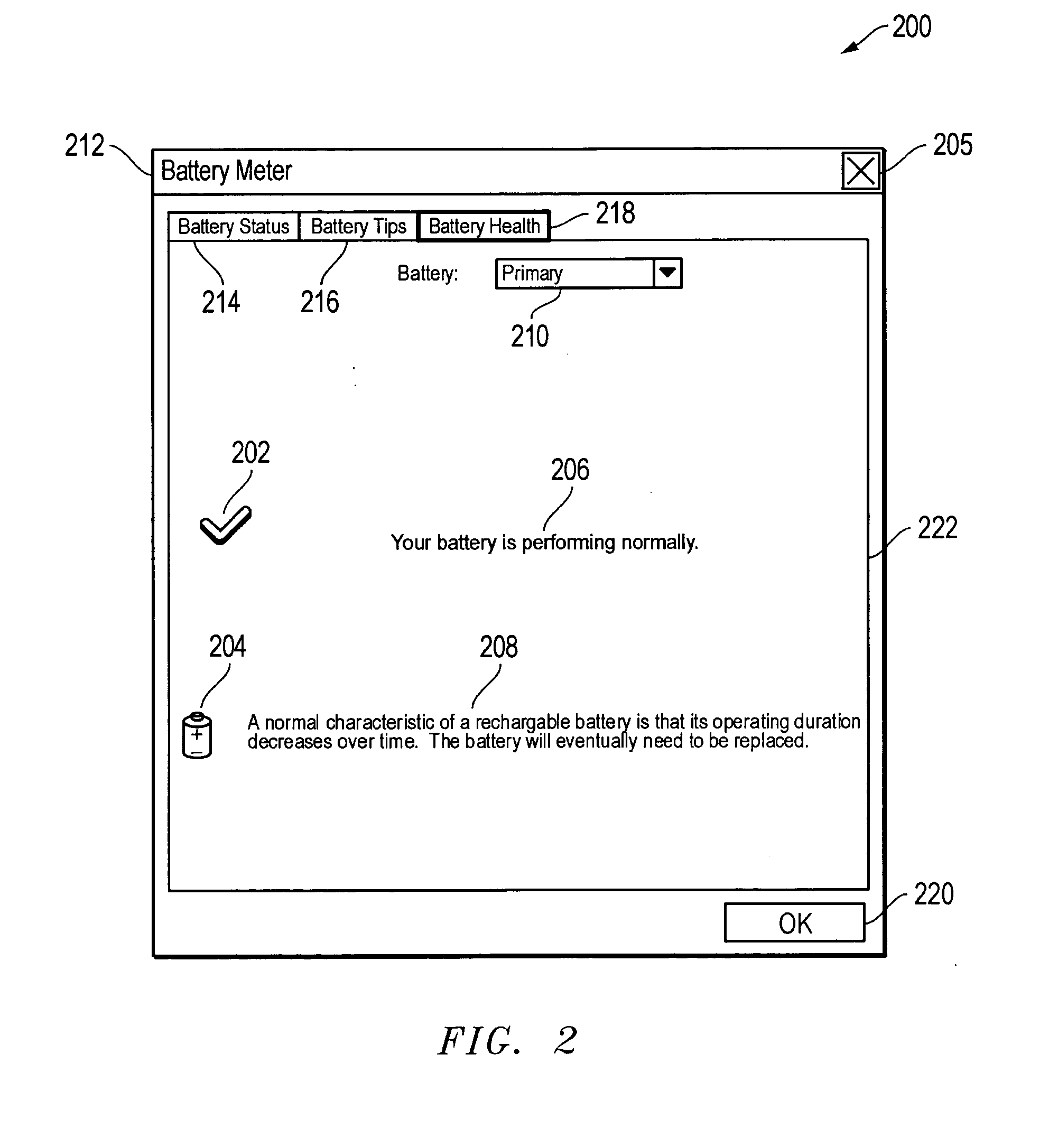 Method and system for providing battery usable life information to users of information handling systems