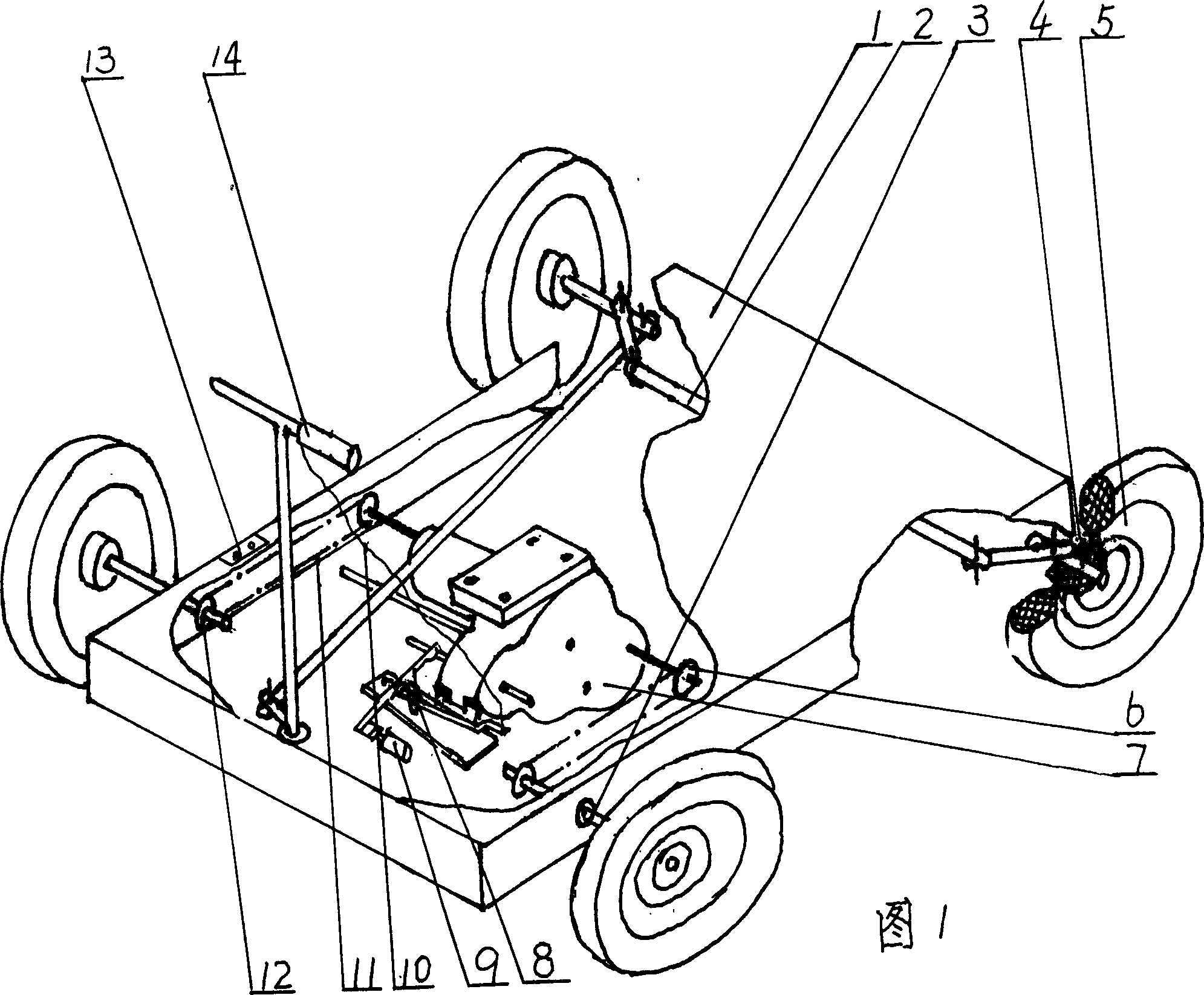 Two-purpose lighting vehicle driven by electrically or manually