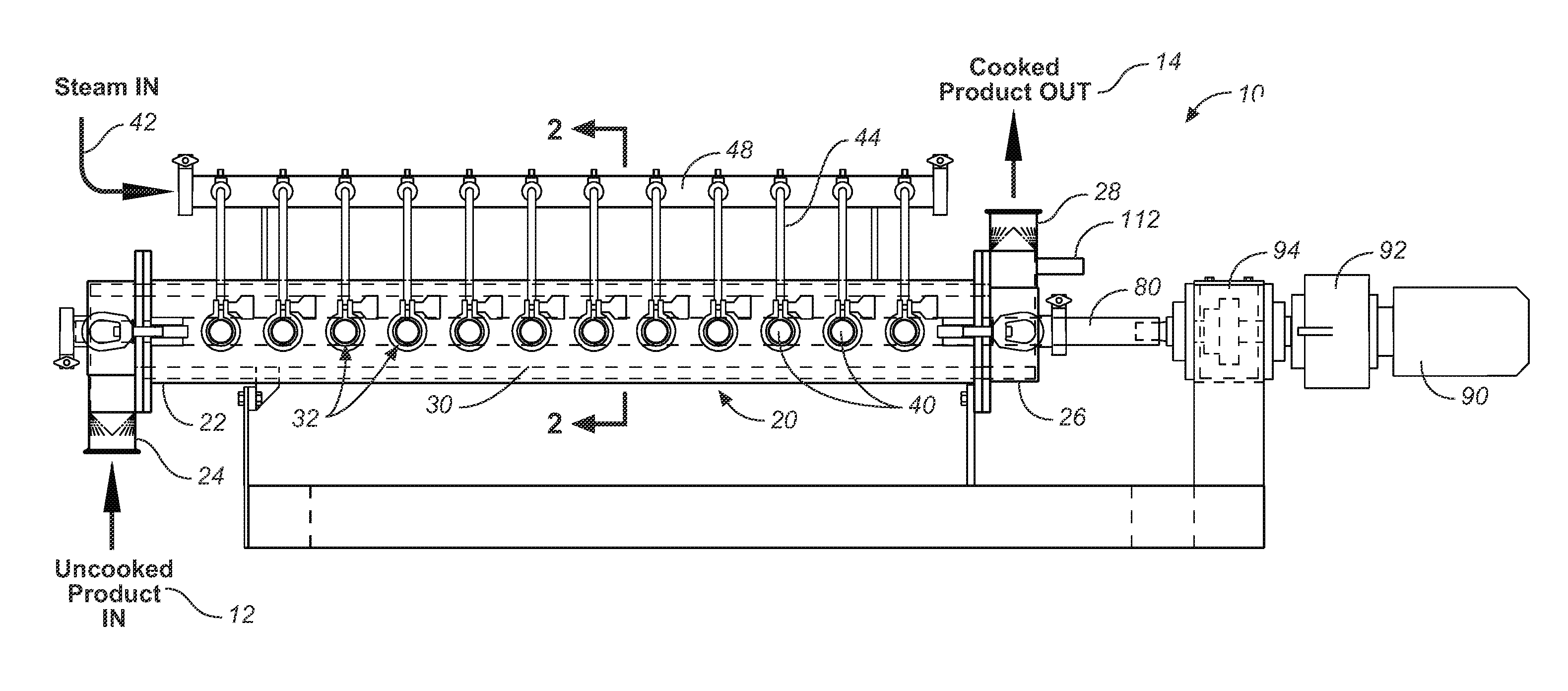 Continuous Intermeshing Agitator Food Cooker