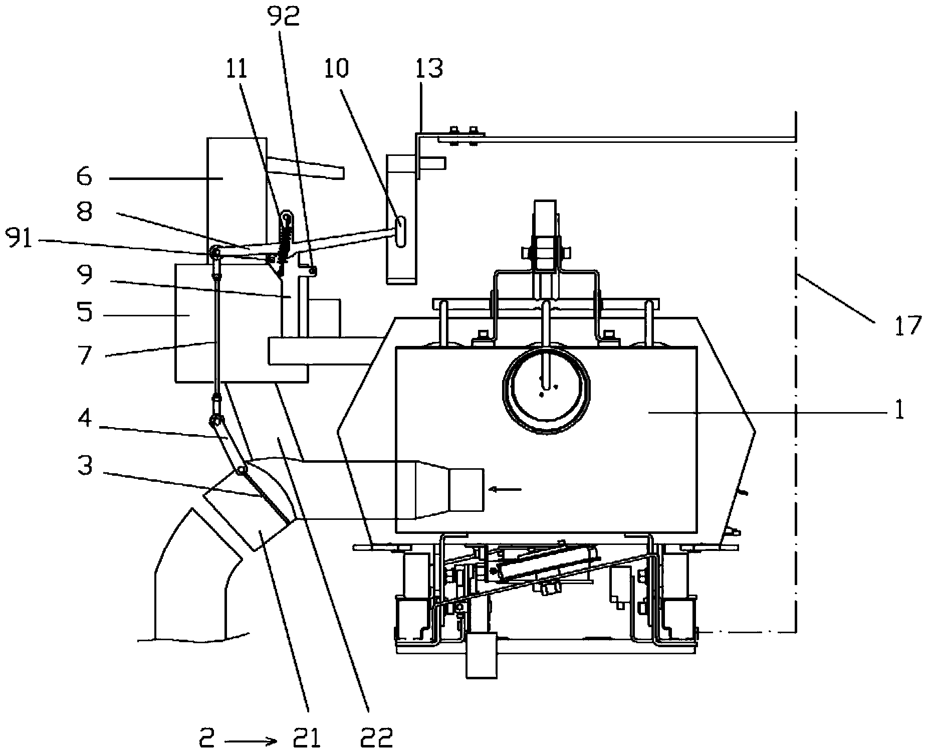 External self-cleaning device for cleaning machine