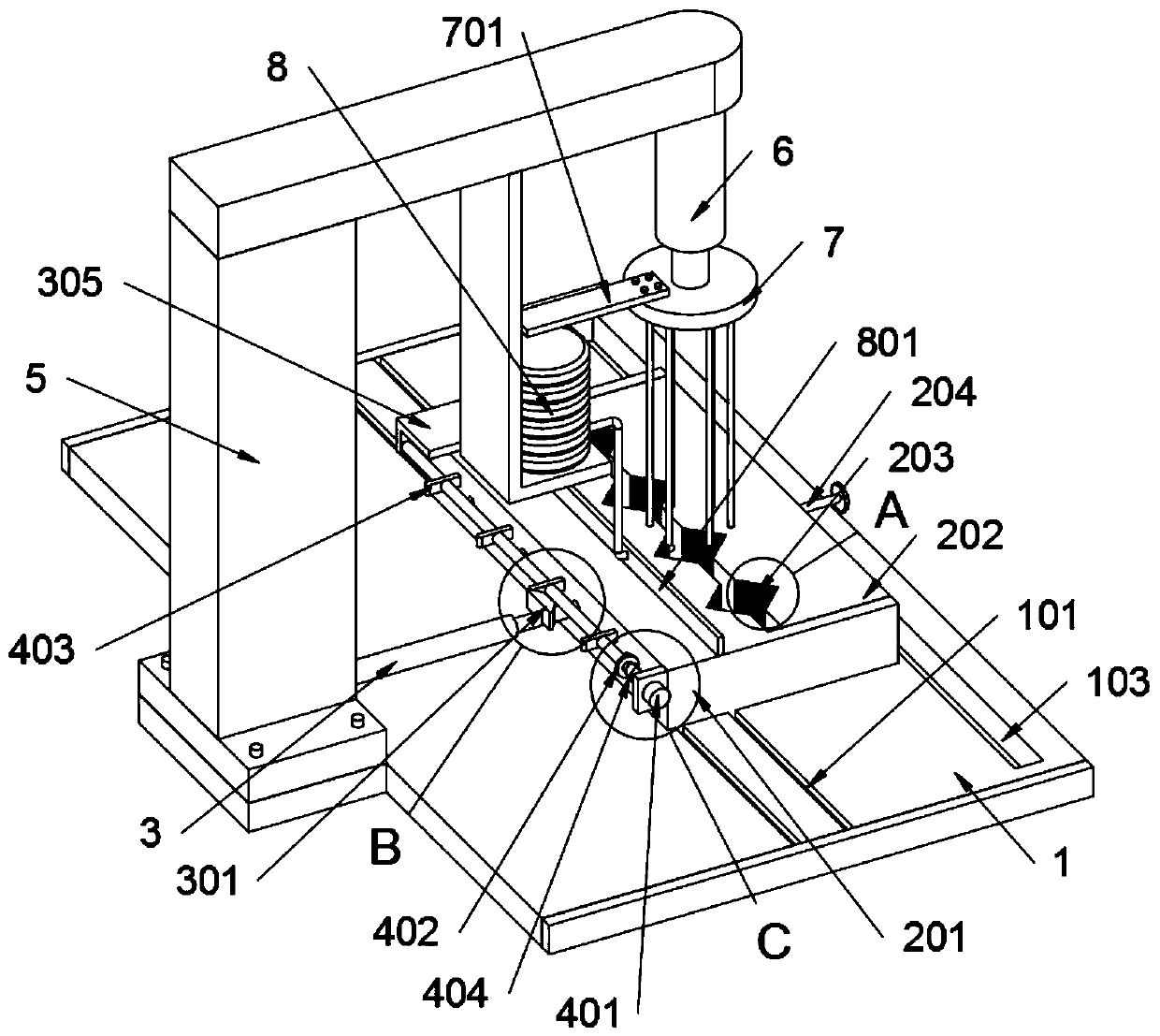 Contraposition type processing device for punching surface of automobile half shaft sleeve