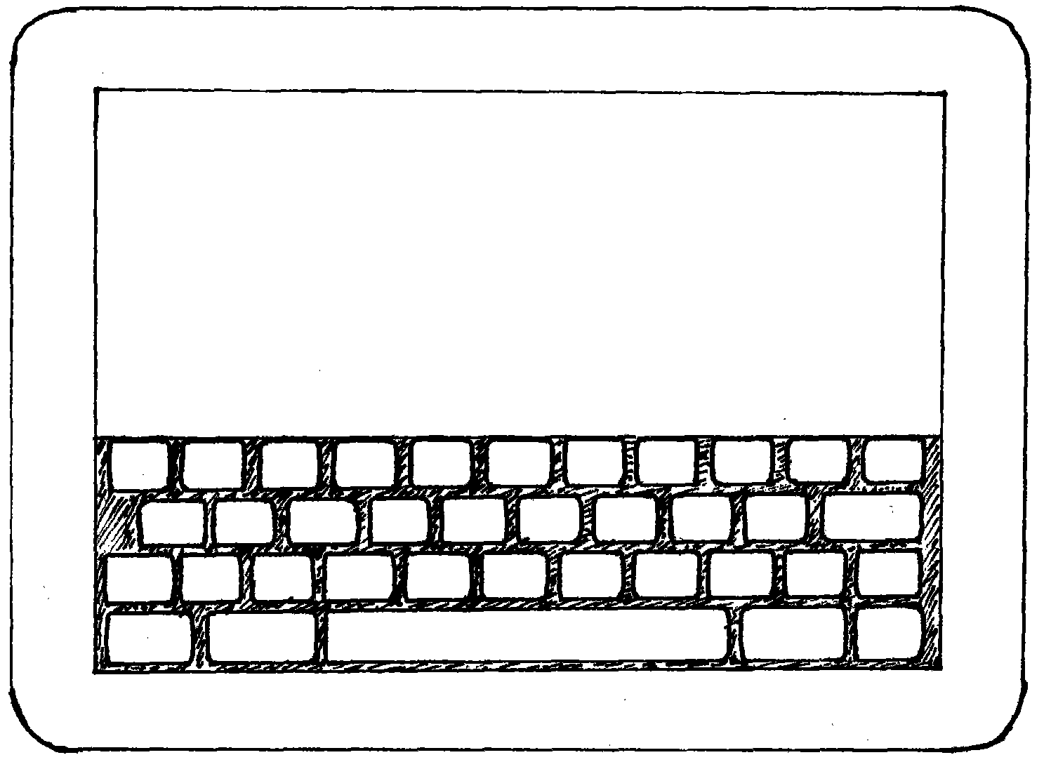 Solid input device for virtual keyboard