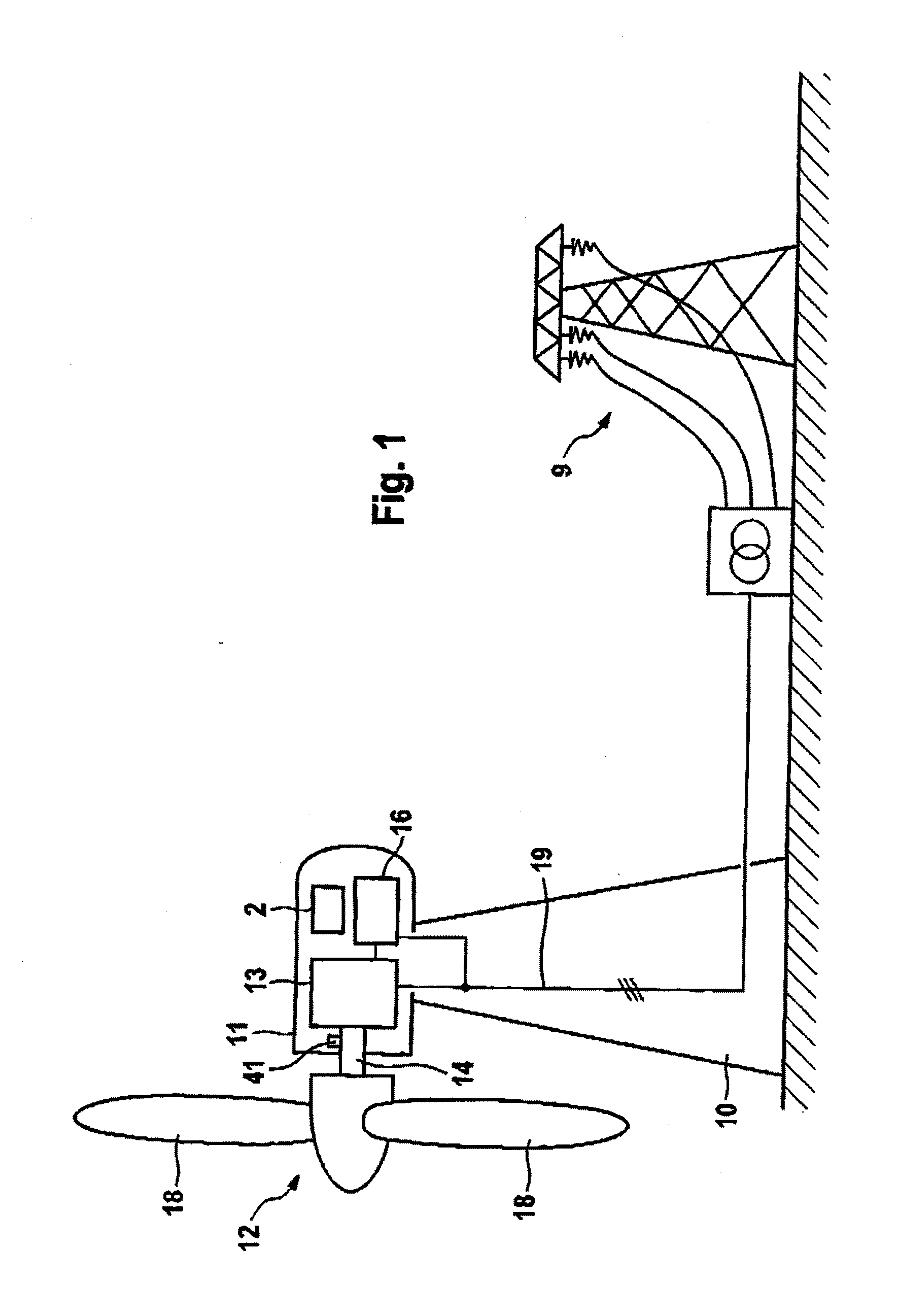 Control device for wind power systems having power failure detection
