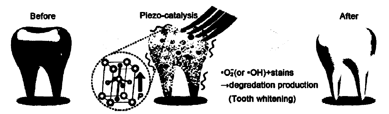 Tooth whitening product containing piezoelectric material