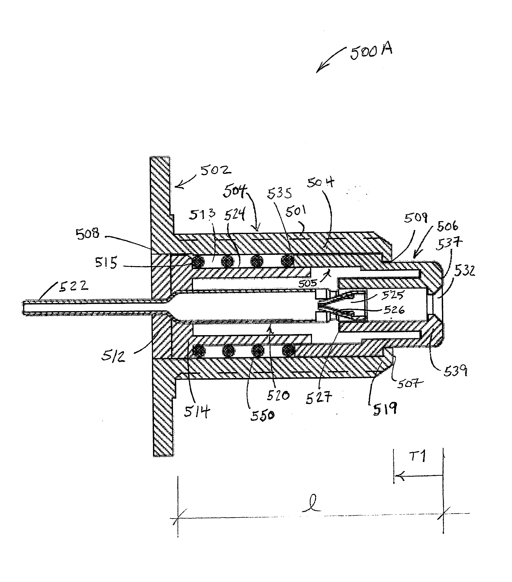 Moving part coaxial cable connector