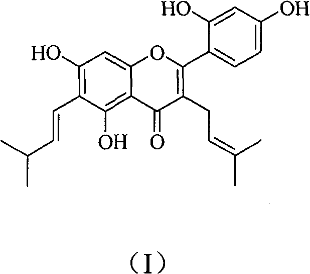 Application of isopentene group flavonoid compound used as pancreatic lipase inhibitor