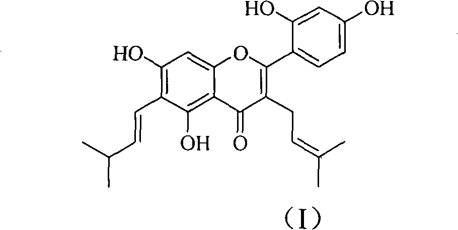 Application of isopentene group flavonoid compound used as pancreatic lipase inhibitor