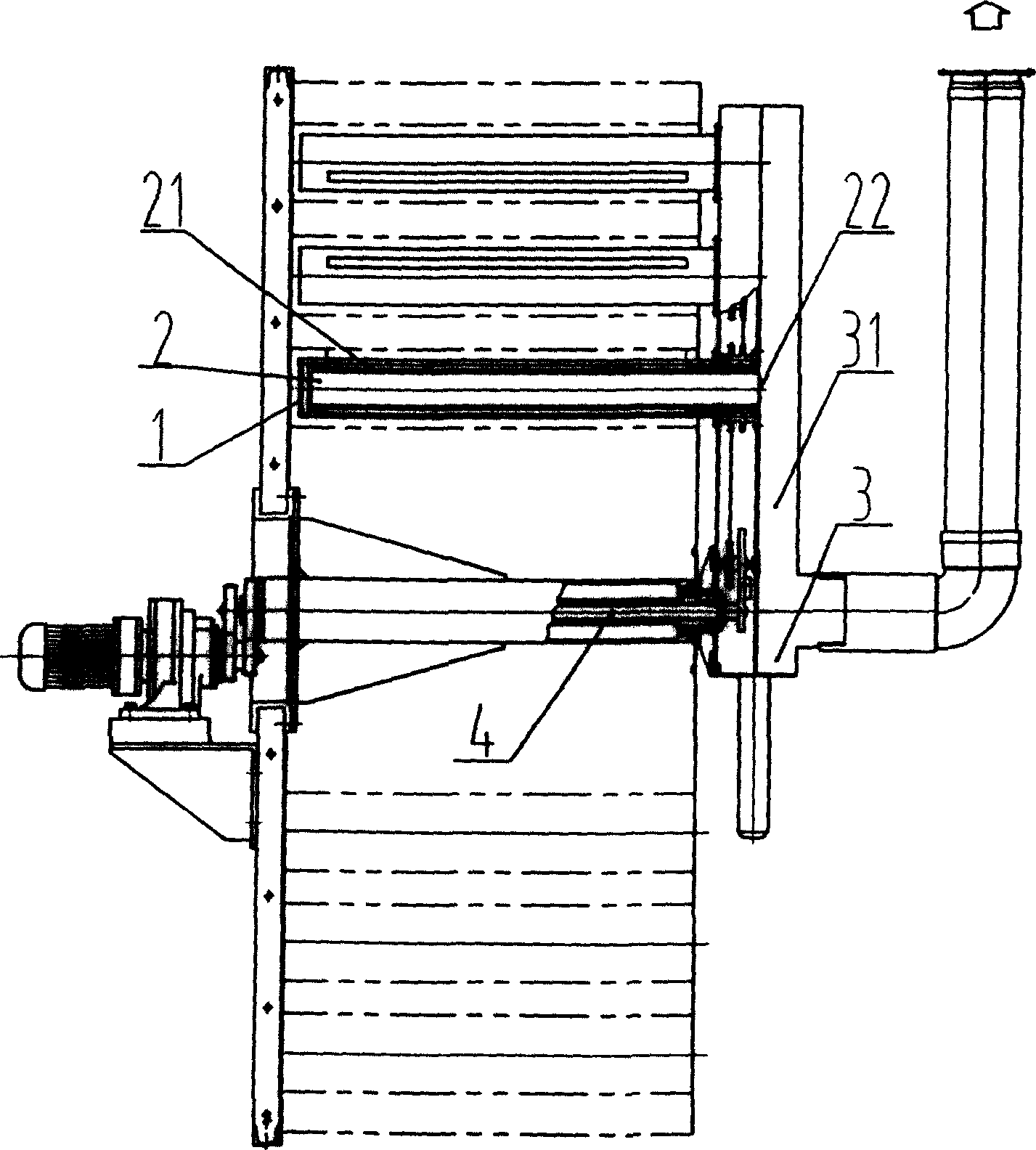 Rotational dust suction mechanism for dust filter
