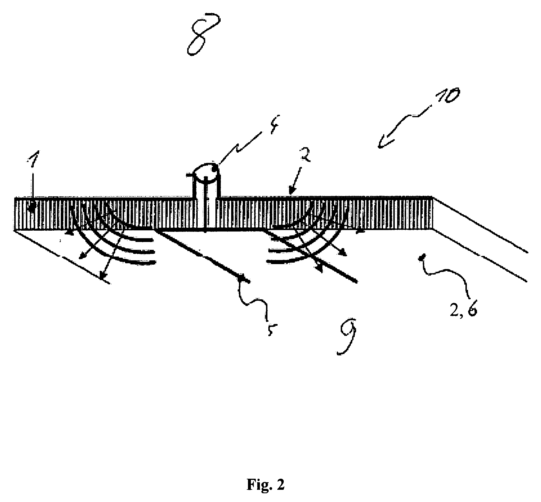 Wall element with an antenna device