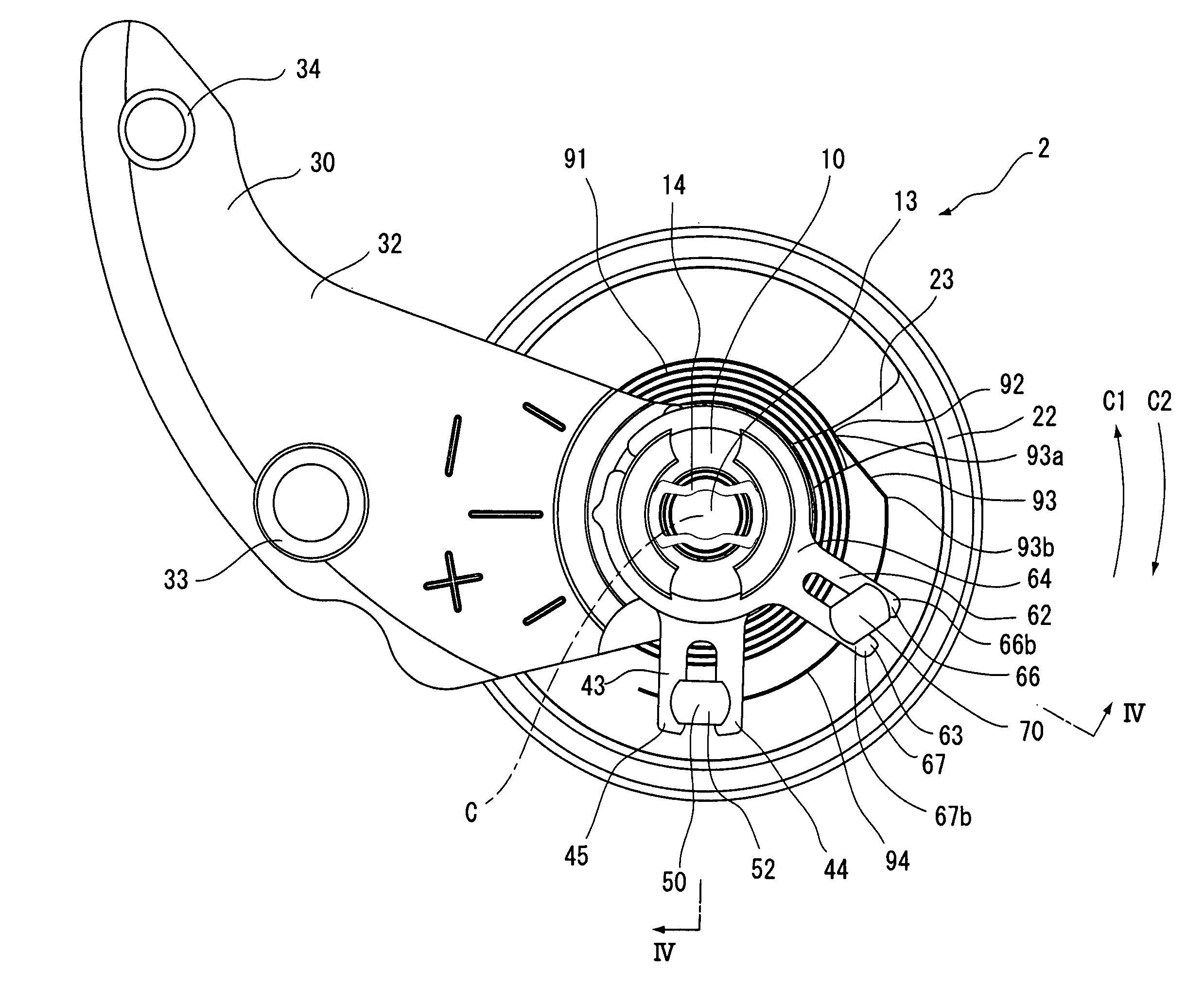 Regulator pin structure and regulator with the same, structure of balance with hairspring, and mechanical timepiece
