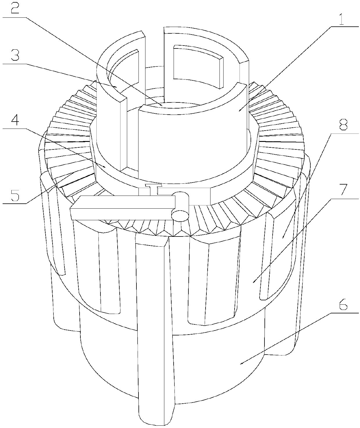 Direct-insert rapid positioning reducer connecting device for metal pipe