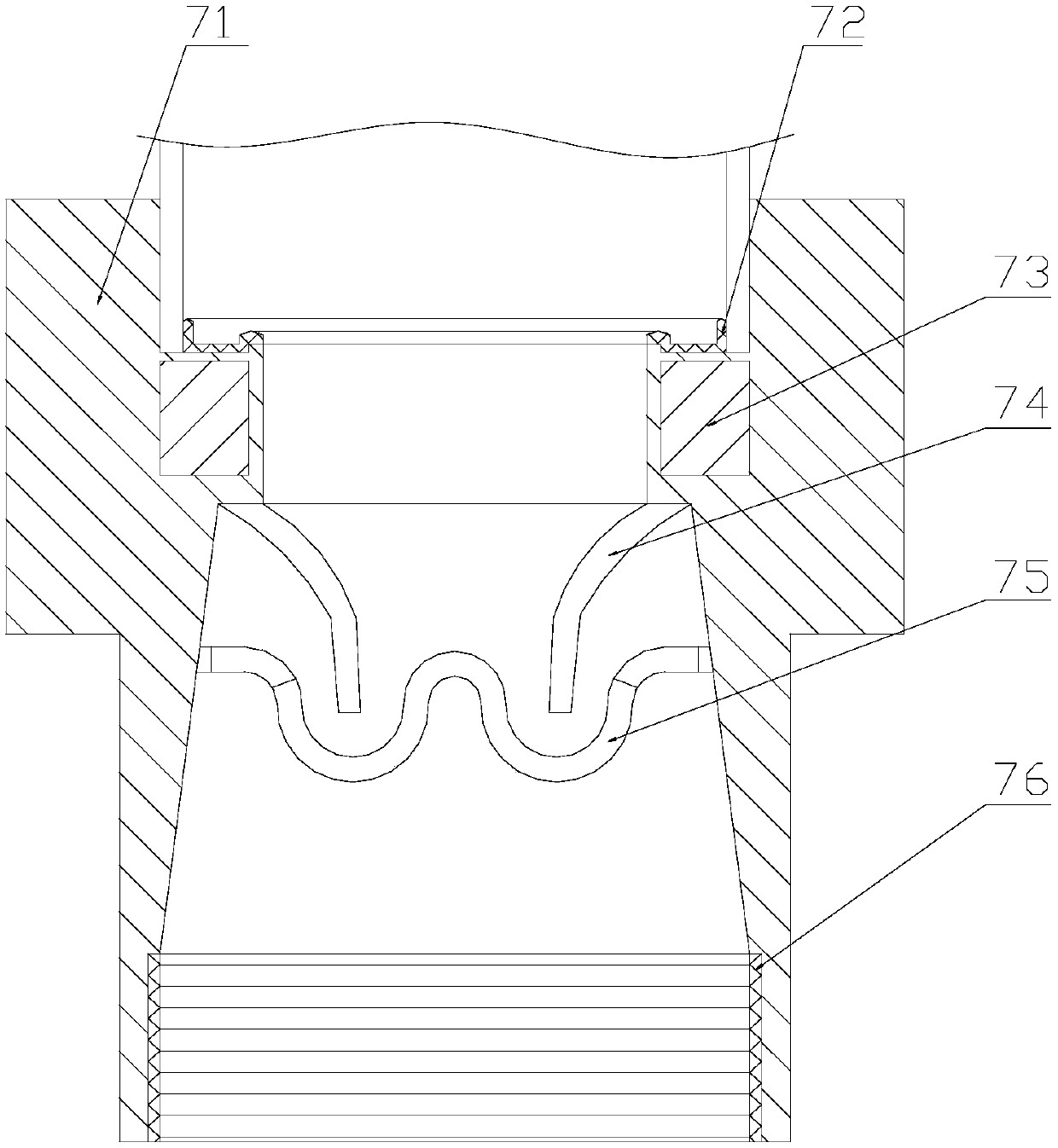 Direct-insert rapid positioning reducer connecting device for metal pipe
