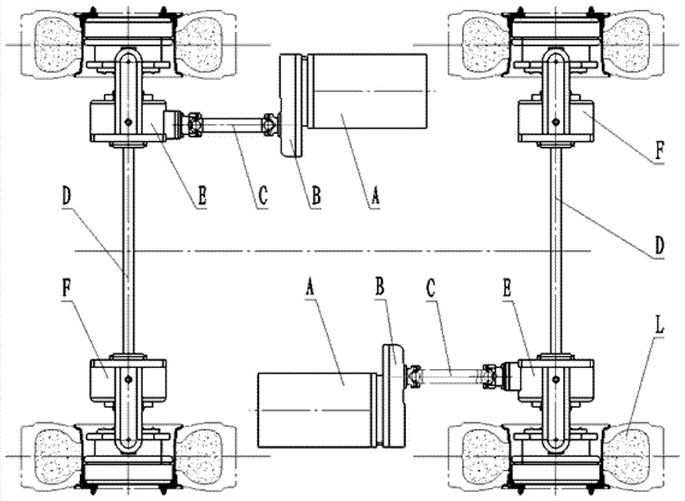 Heavy-duty shuttle wheel side drive system integrating differential transfer and wet brake