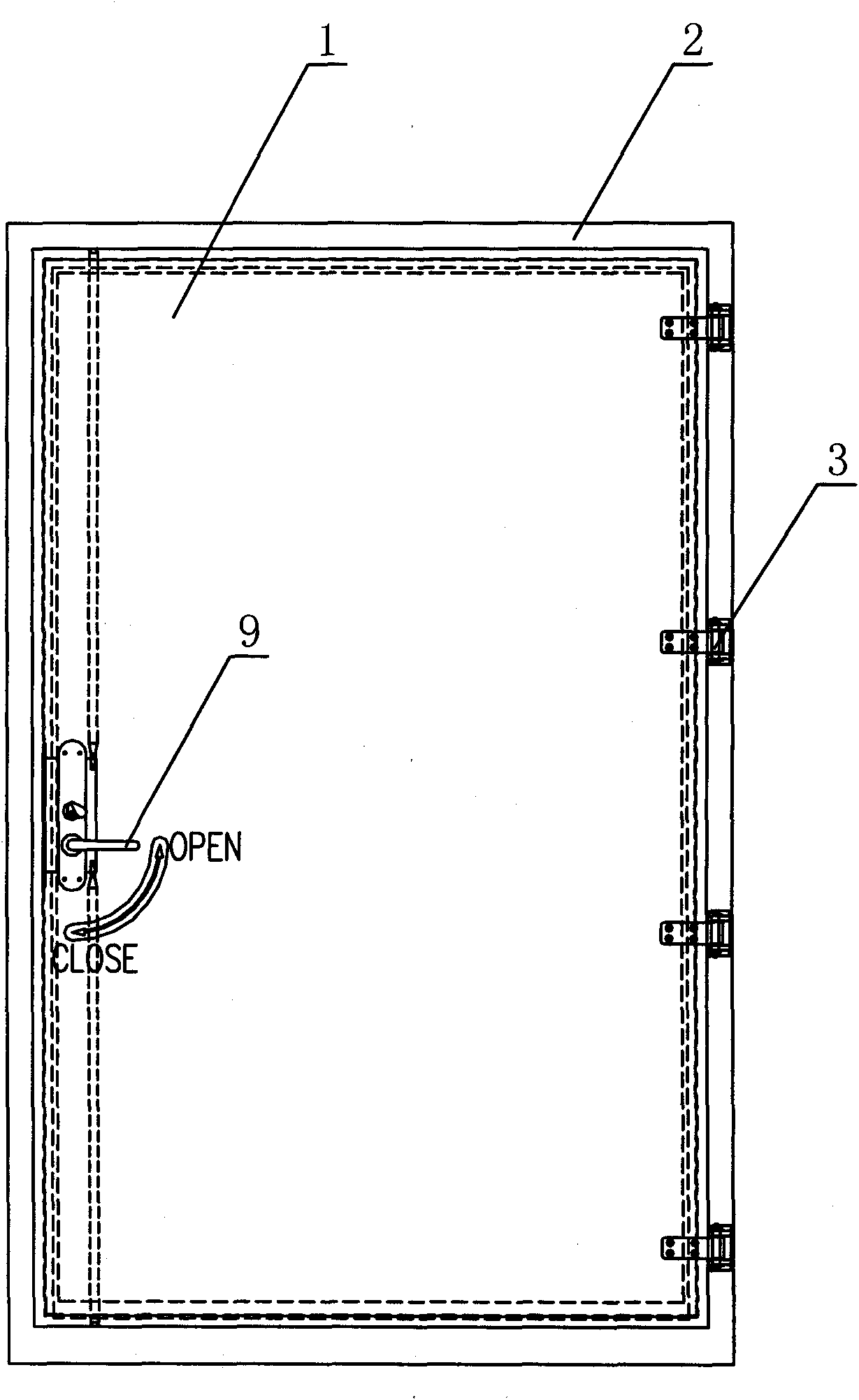 Airtight, weather-tight and sound-insulation fire door