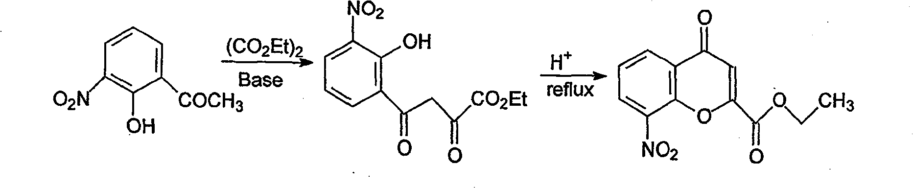 Method for synthesizing drug pranlukast from tetrahydrofuran path