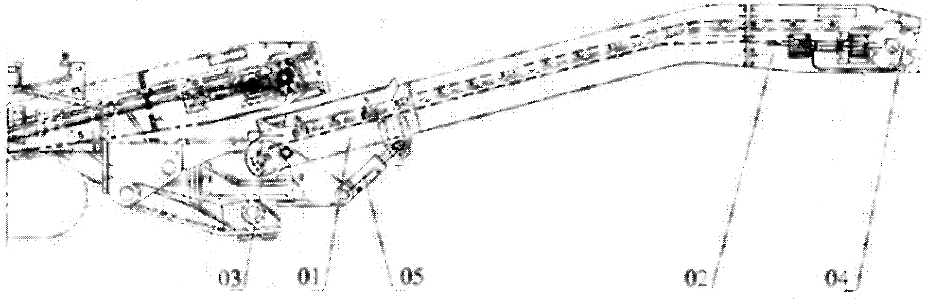 Diagonal tensile cantilever type conveyor