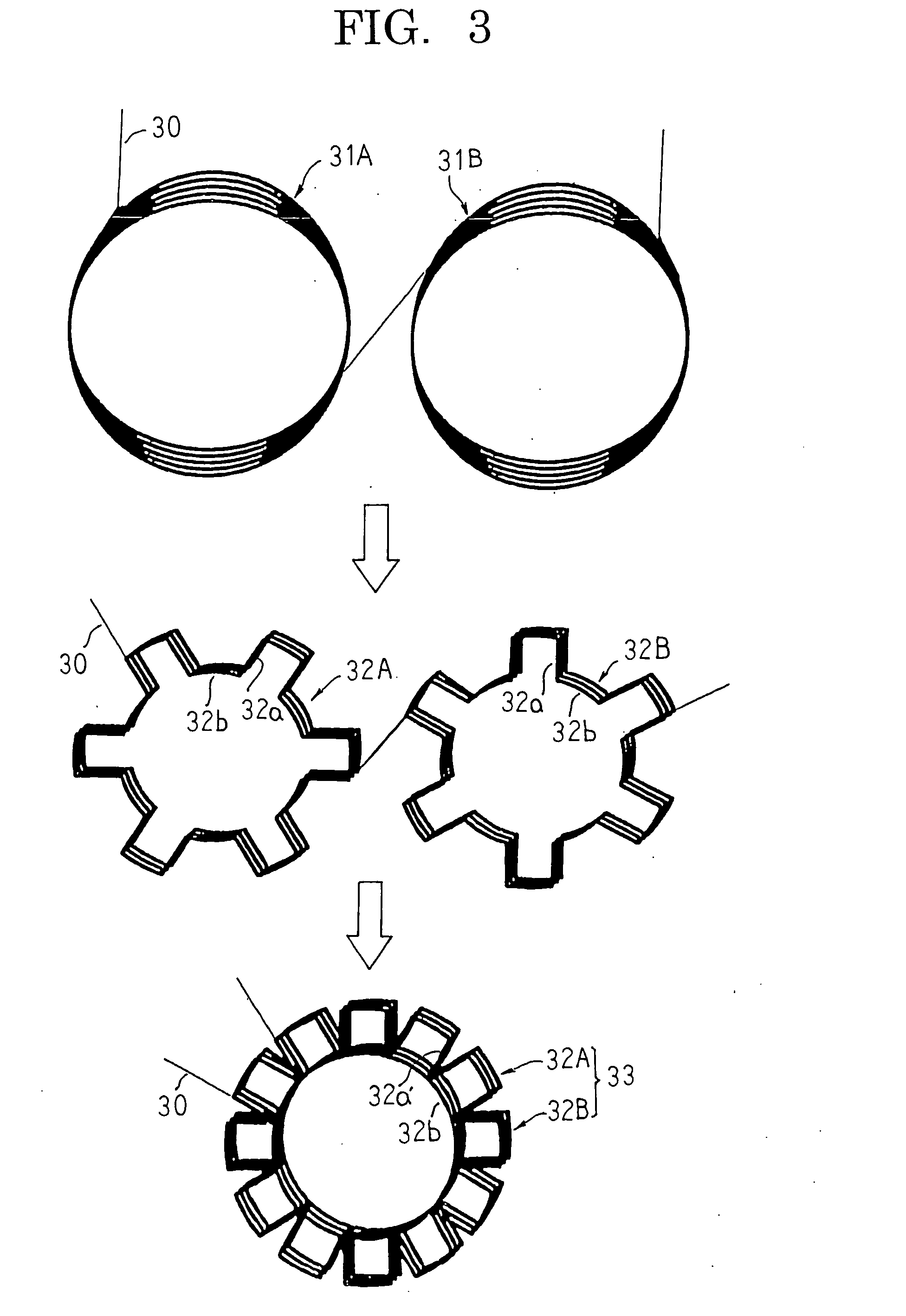 Stator of dynamoelectric machine and method for manufacturing stator winding