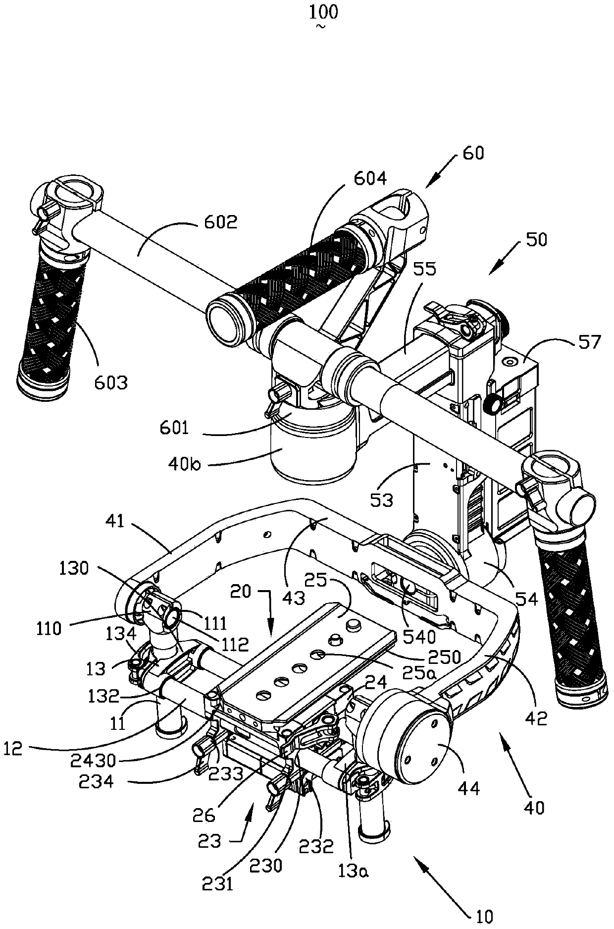 Cross rolling shaft assembly and cradle head using same