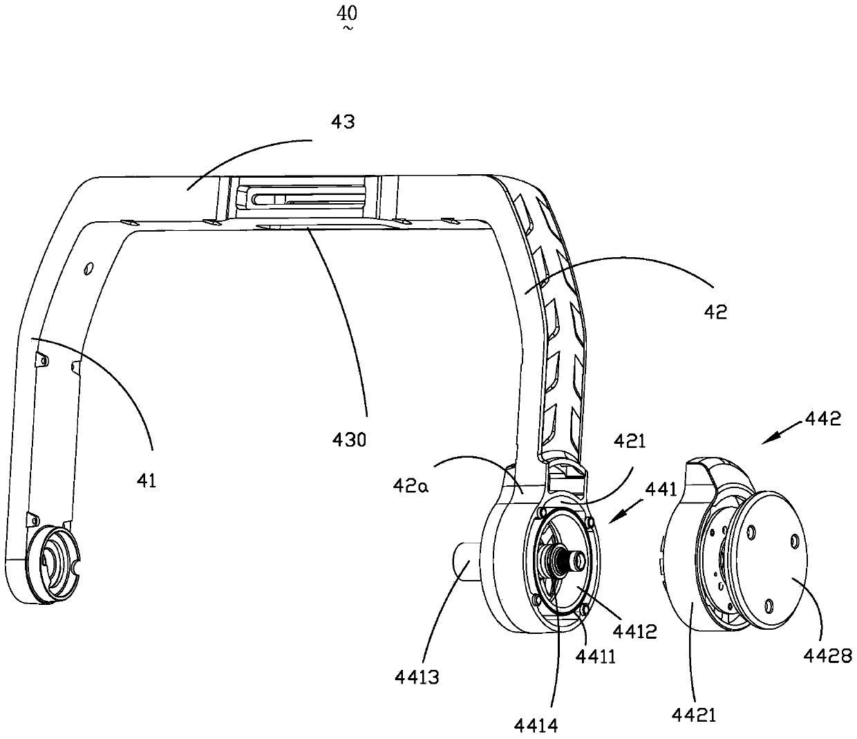 Cross rolling shaft assembly and cradle head using same