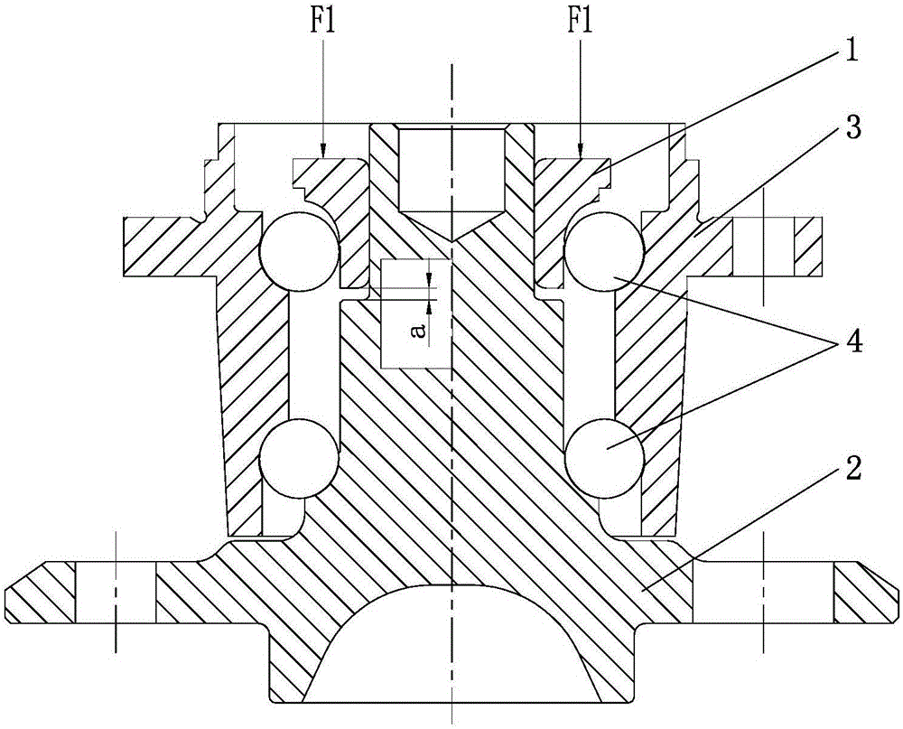 Three-point measurement method for negative clearance of third-generation hub bearing unit