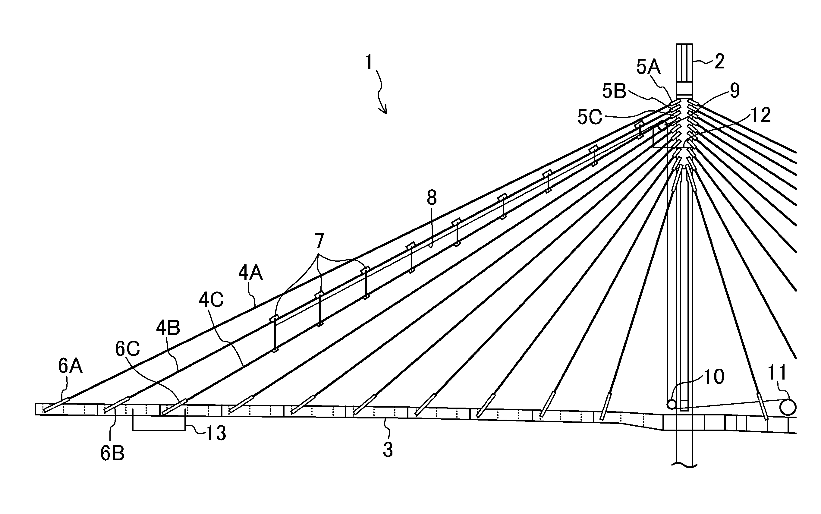 Method for replacing sloped cables, and temporary hanger for replacing sloped cables