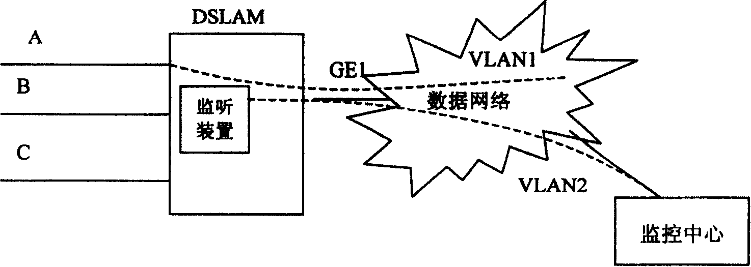 Realization method for monitoring network service