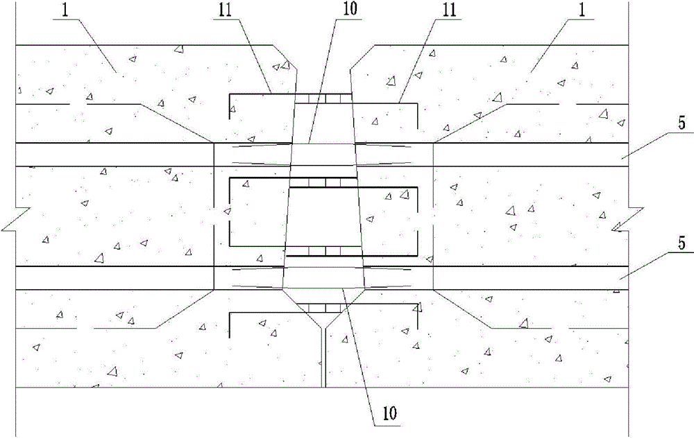 Upper structure of hollow board beam bridge and construction method thereof