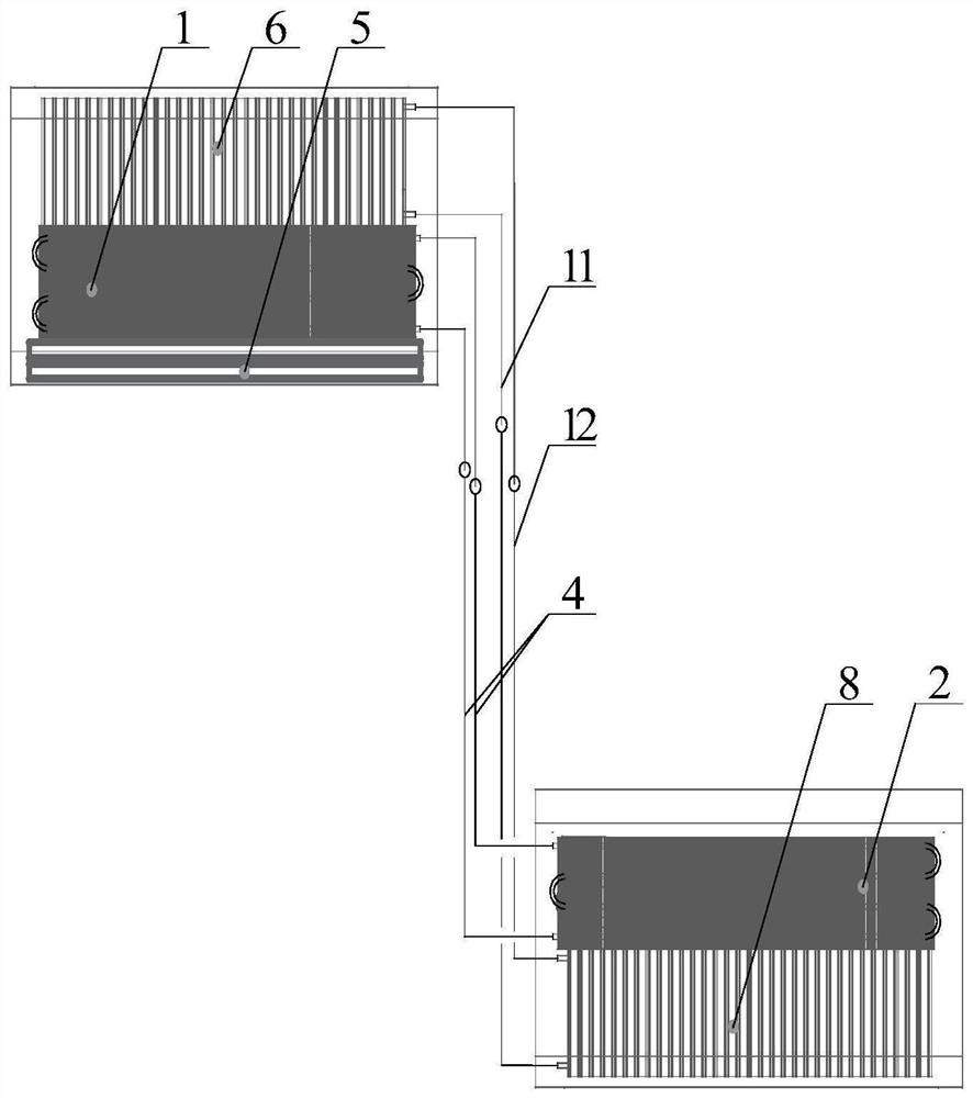 TiO2 sterilization household air conditioner system using honeycomb gas-liquid film to dehumidify